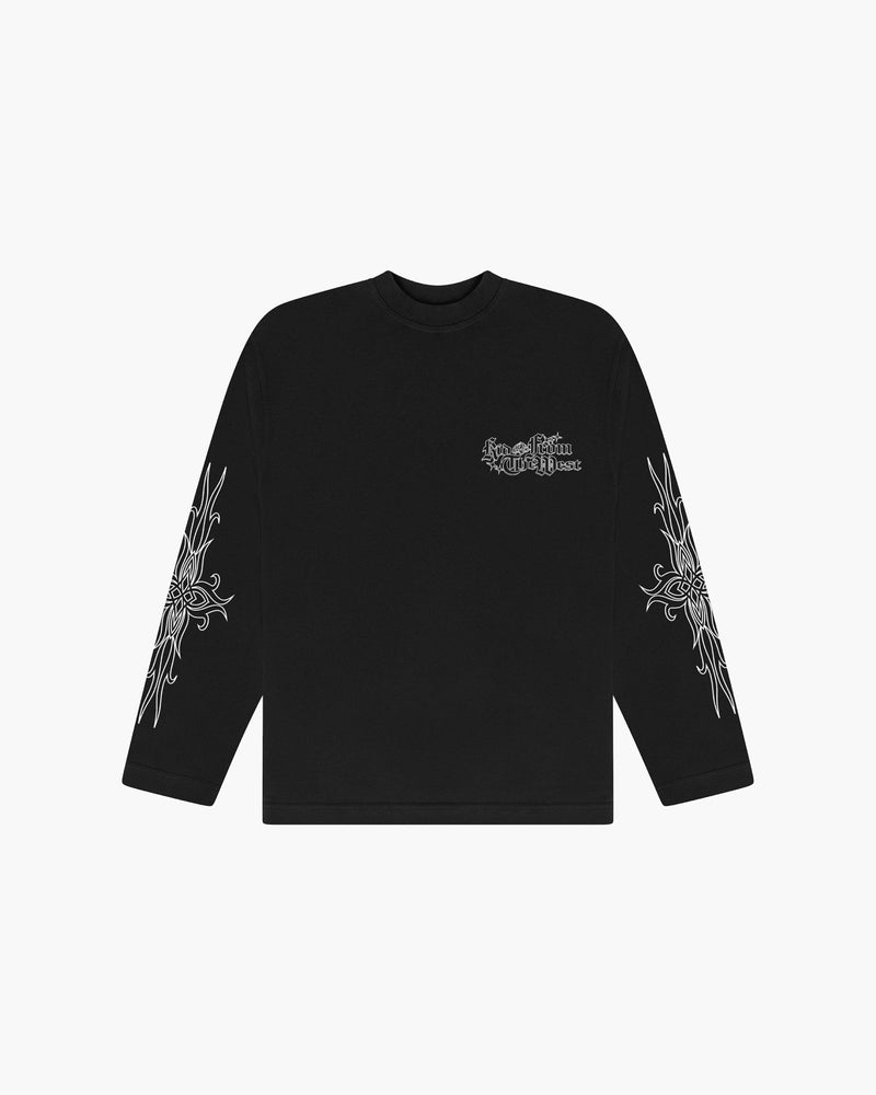 ART EXHIBITION LONG SLEEVE T - SHIRT - BLACK - KIDWESTClothing