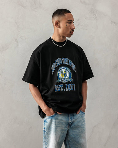 COLLEGE T - SHIRT - BLACK - KIDWESTClothing