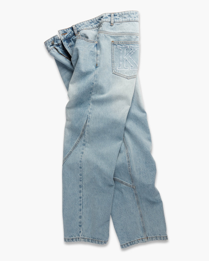 KW DENIM JEANS - BLUE CREAM - KIDWESTClothing