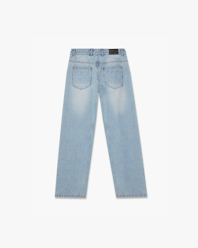 KW DENIM JEANS - BLUE CREAM - KIDWESTClothing