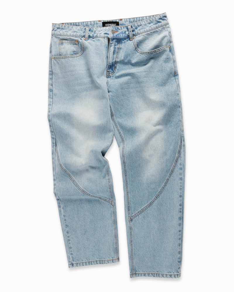 KW DENIM JEANS - BLUE CREAM - KIDWESTClothing