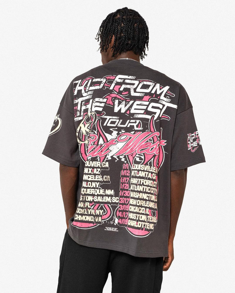 OUT WEST TOUR T - SHIRT - VINTAGE BLACK - KIDWESTClothing