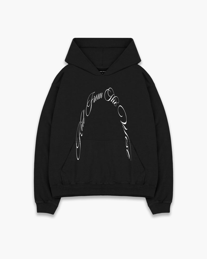 Black Script Arch Hoodie 