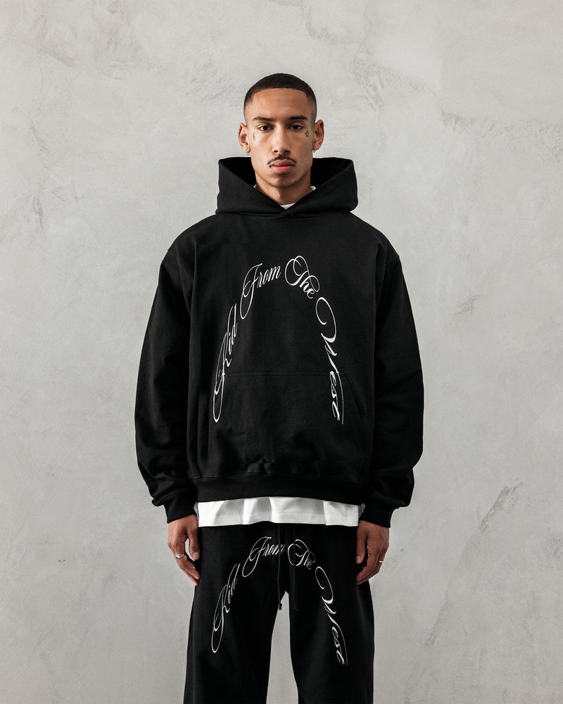 Black Script Arch Hoodie 