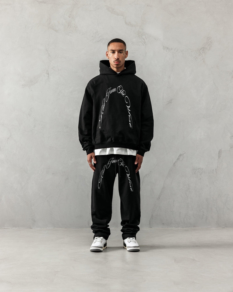 Black Script Arch Hoodie 