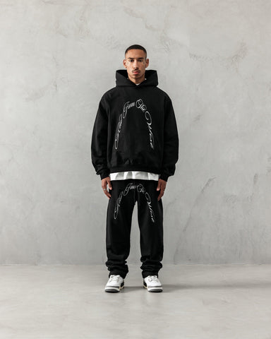 Black Script Arch Hoodie 