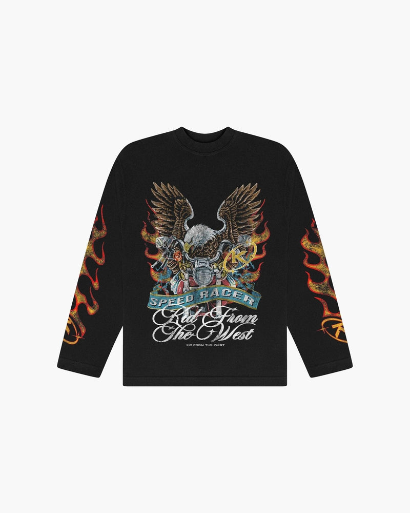 SPEED RACER LONG SLEEVE T - SHIRT - BLACK - KIDWESTClothing