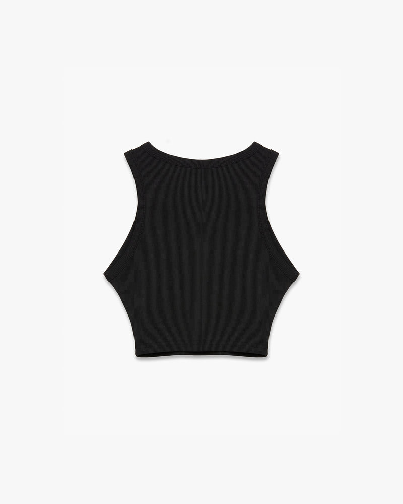 WOMENS RIBBED RACER VEST TOP - BLACK - KIDWESTClothing