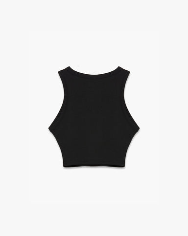 WOMENS RIBBED RACER VEST TOP - BLACK - KIDWESTClothing