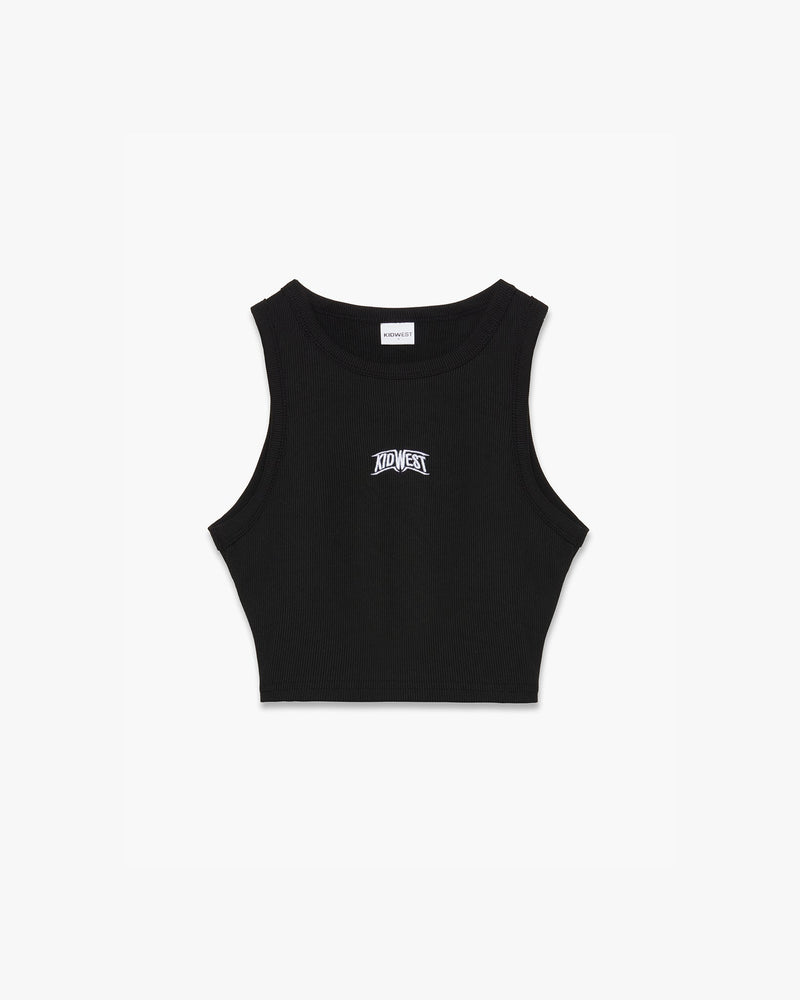 WOMENS RIBBED RACER VEST TOP - BLACK - KIDWESTClothing