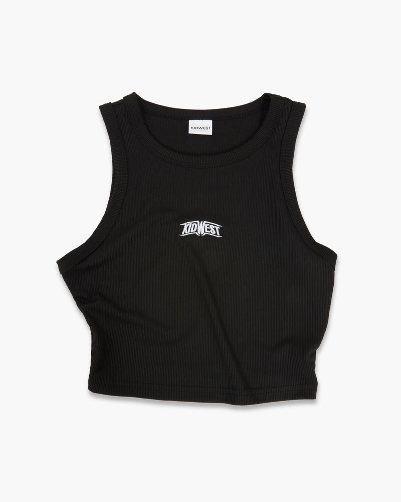 WOMENS RIBBED RACER VEST TOP - BLACK - KIDWESTClothing