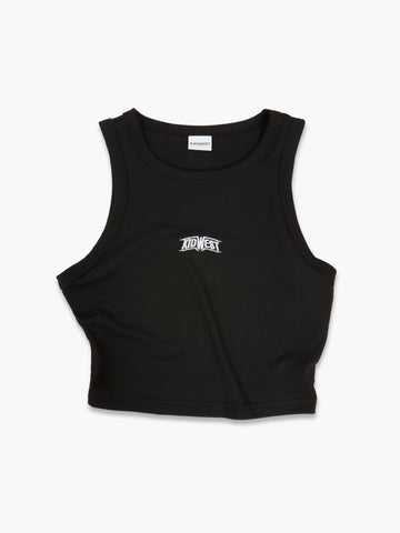 WOMENS RIBBED RACER VEST TOP - BLACK - KIDWESTClothing