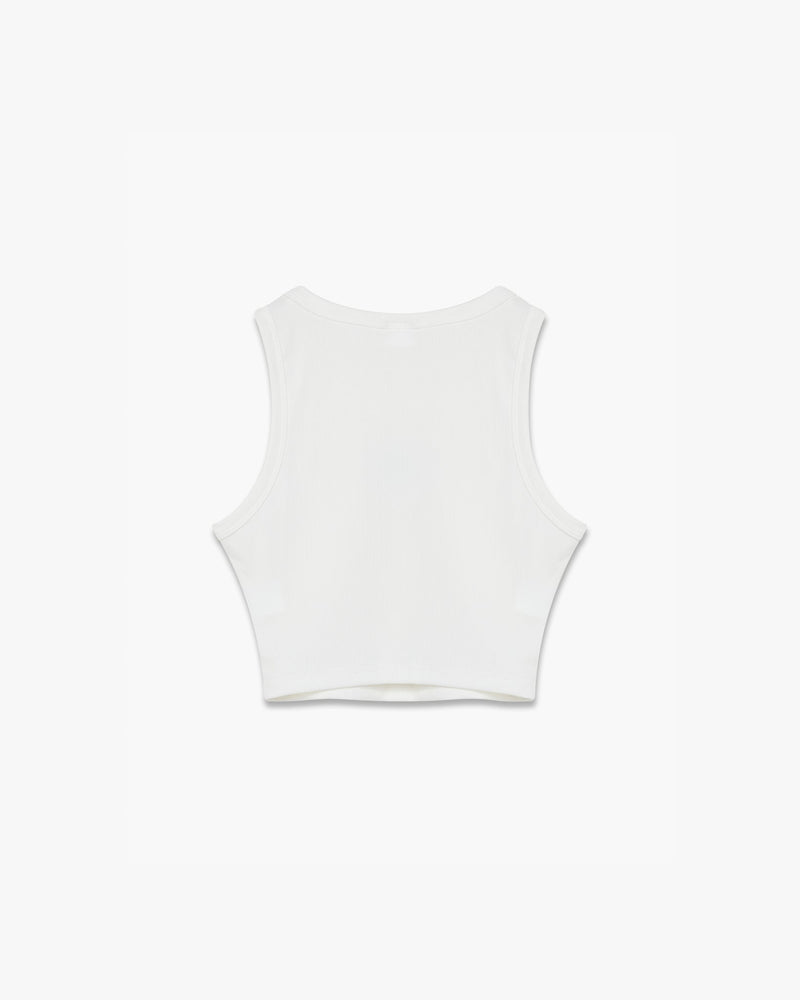 WOMENS RIBBED RACER VEST TOP - WHITE - KIDWESTClothing