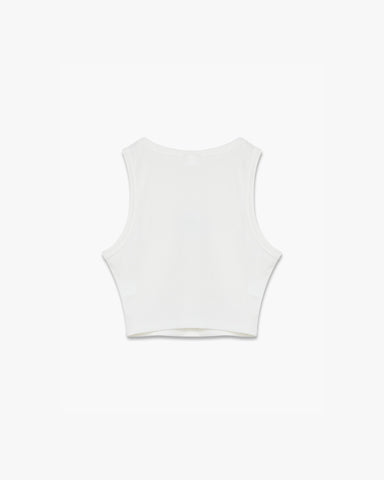 WOMENS RIBBED RACER VEST TOP - WHITE - KIDWESTClothing