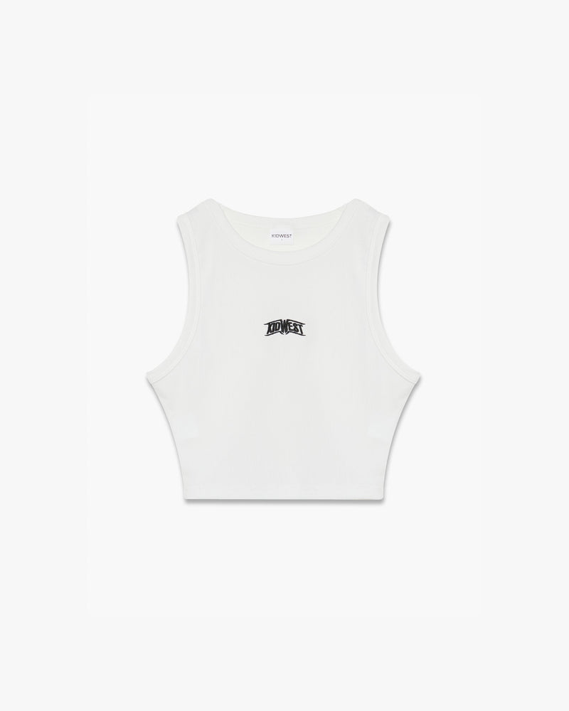 WOMENS RIBBED RACER VEST TOP - WHITE - KIDWESTClothing