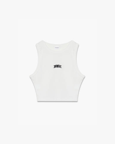 WOMENS RIBBED RACER VEST TOP - WHITE - KIDWESTClothing